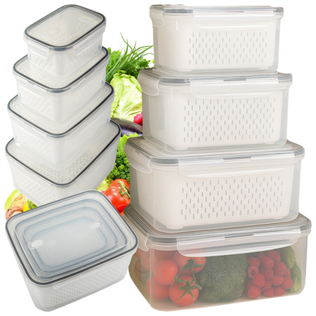 Recipientes de cocina para alimentos con cesta recipiente con junta 4 unidades