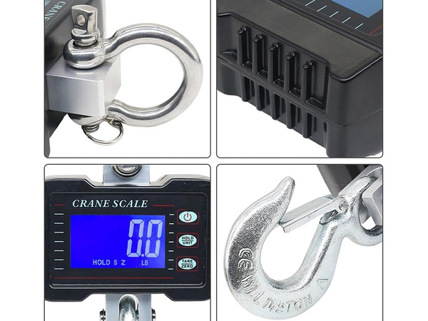 Hook-on 500kg hanging storage weighters lcd display battery