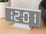 Reloj electrónico digital led despertador termómetro espejo de pie usb memoria