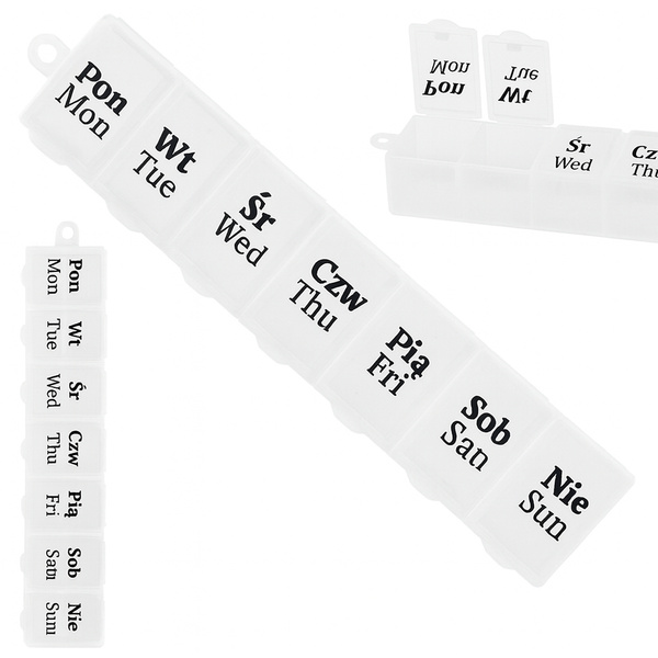 Gyógyszeres tartály heti gyógyszeres kazetta kiegészítő szervező 7 napra