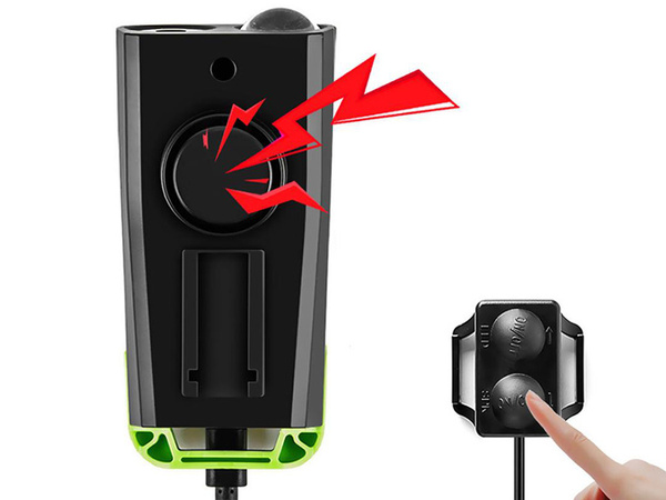 Přední zadní vedl jízdní kolo lampa bezdrátový pult hlasitý klakson 3v1
