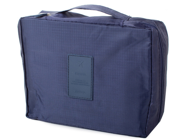 Neceser de maquillaje organizador de viaje azul marino