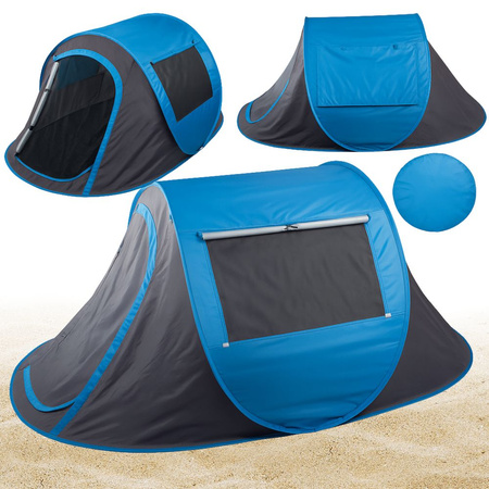 Šotor na plaži pop-up uv tesnilni sam zložljiv modri velik