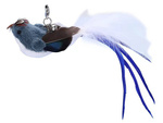 Cat rod interactive toy with suction cup movable birdie