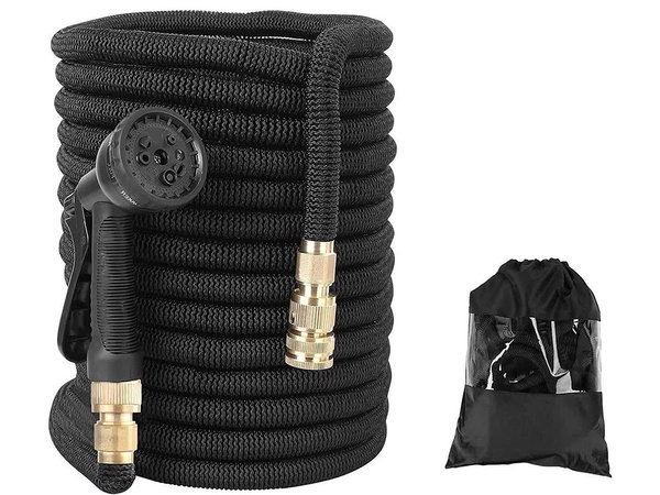 Garden hose 45m stretch couplings gun hook