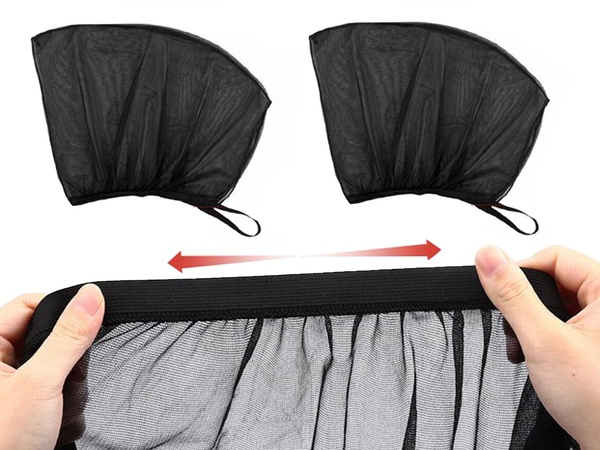 Moustiquaire de vitre arrière pour voiture noir 2pcs