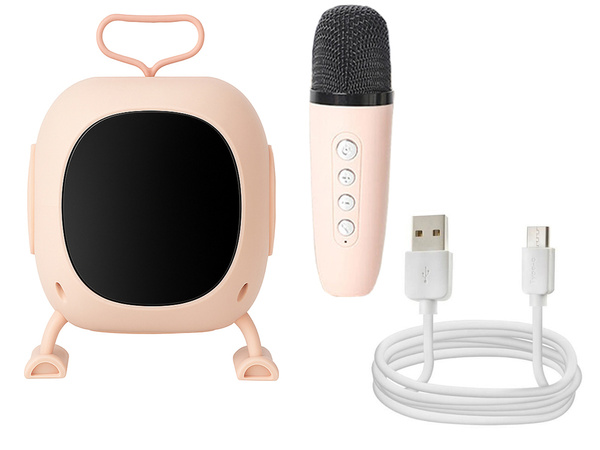 Haut-parleur bluetooth karaoké avec microphone led carrés colorés musique rgb