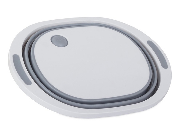 Silikoonist kokkuklapitav kauss koos äravooluga valamuplaat