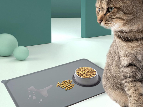 Tapis en silicone imperméable et antidérapant pour écuelles de chiens et chats