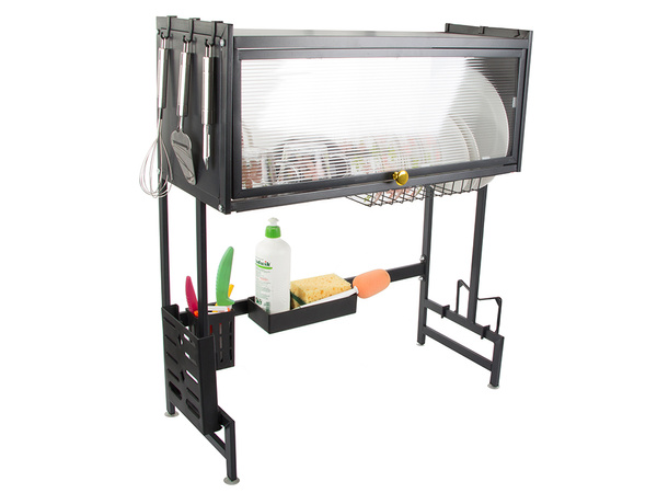 Trockner für geschirr, teller und besteck grosser abtropfbecher schrank organizer 65 cm