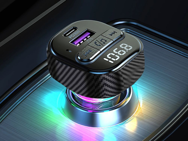 Avtomobilski oddajnik fm mp3/wma usb a+usb c 30w bluetooth 5.3 led qc 3.0