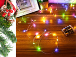 Žične luči 100 led z baterijami 10m večbarvne