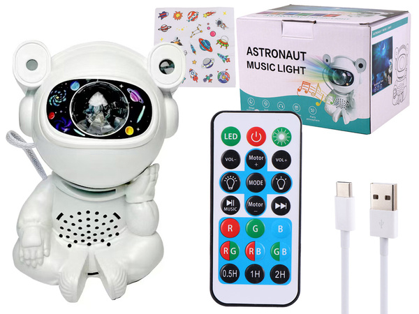 Star projector astronaut öösel valguse projektor beebi ruumi kaugjuhtimispult
