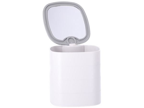 Sicriu cosmetice organizator bijuterii caz cu oglindă 4 niveluri