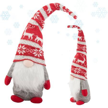 Christmas ghost grey gnome with christmas tree beard 48cm soft