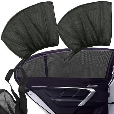 Moustiquaire de vitre arrière pour voiture noir 2pcs