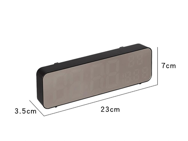 ELEKTRONIKUS ÓRA DIGITÁLIS LED ÉBRESZTŐÓRA HŐMÉRŐ TÜKÖR ÁLLÓ USB ELEMEKKEL