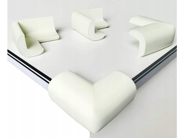Foam corner protector for furniture corners white stickers x4
