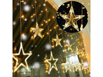 Stea ghirlanda lumini perdea de lumină 138 condus în aer liber culoare caldă