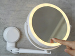 Led makiažo veidrodis besisukantis didinamasis veidrodis su 360° sieniniu laikikliu