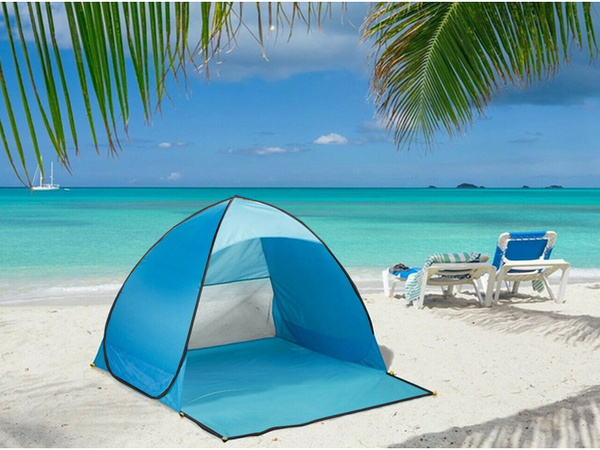 Tienda de playa autoplegable uv protectora bolsa familiar set