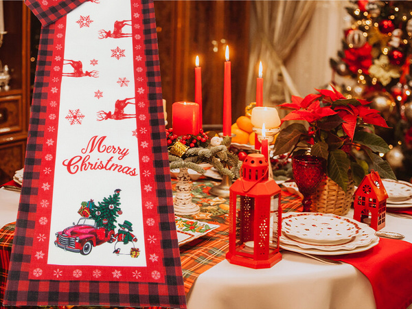 Camino de mesa de navidad camino de mesa decorativo de navidad 220x38cm