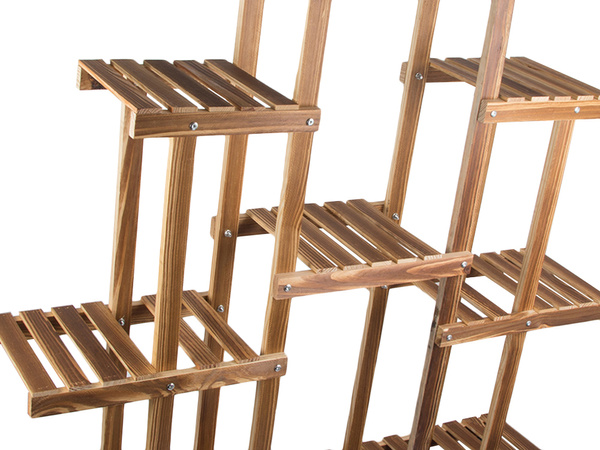 Flower pot high standing wooden flower bed 3 tier bookcase