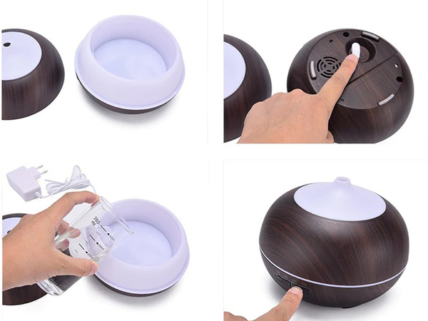 Humidificador aromaterapia aroma difusor interruptor horario rgb
