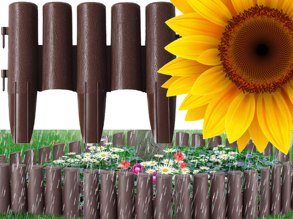 Vallado de jardín palisada 215cm 8 elem.