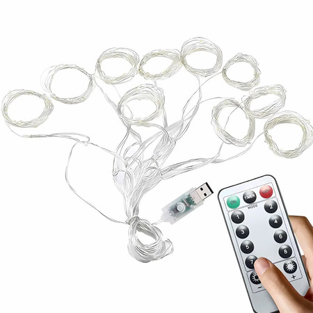 Luči praznične girlande svetlobne zavese 300 vodila notranja topla usb