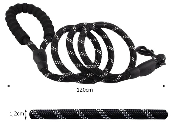 Câine puternic de formare frânghie lesă cu mâner reflector gros durabil