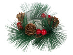 Decorative candles in glass candles wreath set for christmas 2 pcs