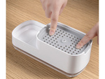 Distributeur de liquide vaisselle pour évier de cuisine, distributeur avec éponge