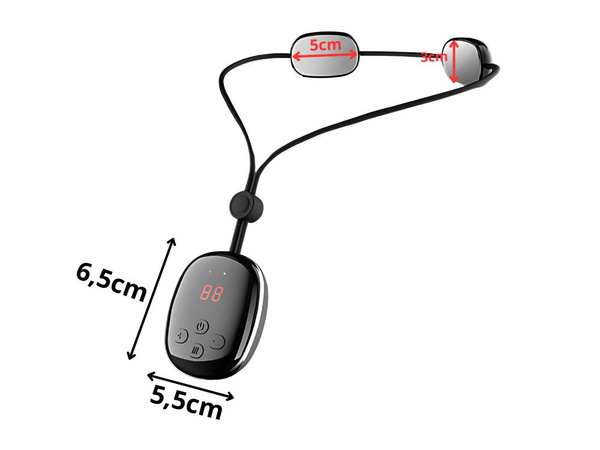 Elektrostimulátor krku masér usb 15 výkon 4 režimy ohřevu masáž krku ems