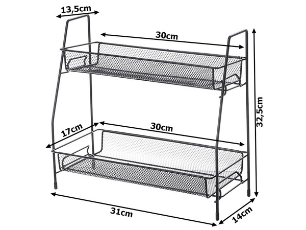 Estante de cocina organizador de cocina de pie especiero loft de dos niveles