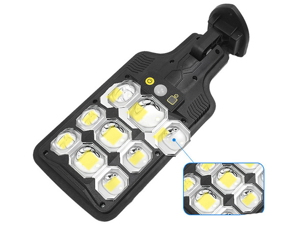 Cob farola solar exterior con sensor de movimiento y crepuscular + mando a distancia