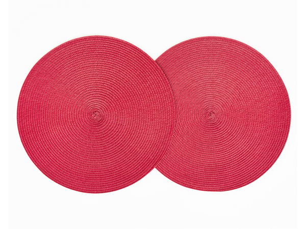 Round plate placemat kitchen plaid table mat burgundy