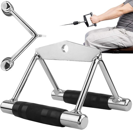 Dubultā trīsstūra rokturis augšējā pacēlāja apakšējā tērauda vingrinājums