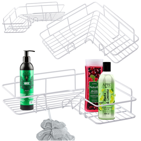 Loft colț baie duș raft agățat cârlig alb