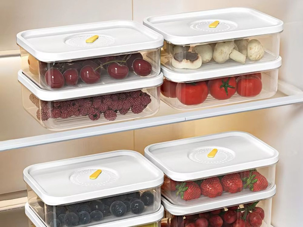 Fedéllel ellátott élelmiszer-tároló légzáró konyha szervező 600 ml