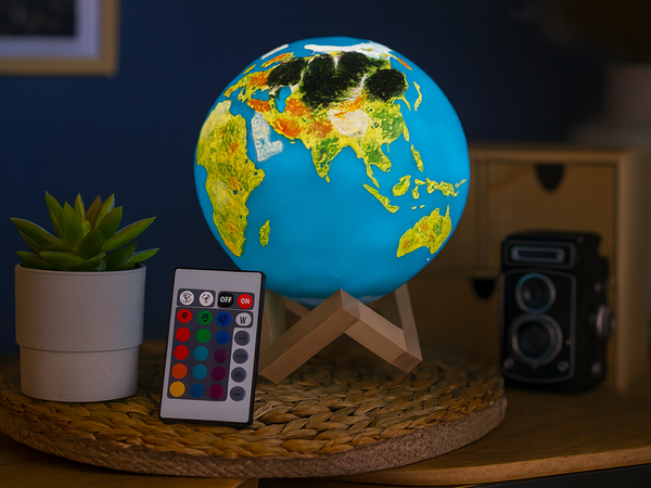 3d rgb globe éjszakai lámpák távirányítóval, 20 érintéses mód gyermekek számára
