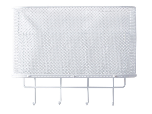 Korv metallist uksekorraldaja rippuvate riiulite konksud