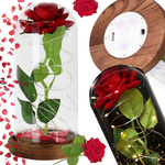 Everlasting rose in glass red led gift luminous for an occasion for women
