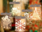 3d stained glass window decoration christmas lights