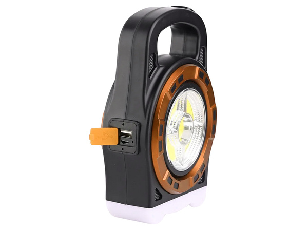 Linterna solar portatil recargable luz led powerbank reflector power