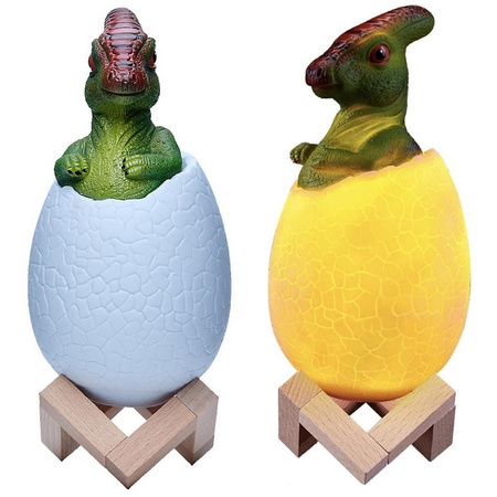 Naktinė šviesa dinozaurų dinozaurų dino kiaušinių rgb vadovaujama kiaušinių šviesa vaikams
