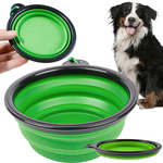 Миска силиконовая для собак складная туристическая карабинер 400 мл