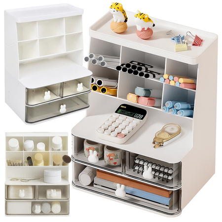 Cabinet organiser desk organiser shelves for cosmetics small items drawers