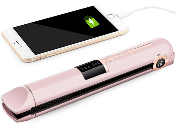 Žehlička na vlasy keramická lcd 2v1 regulátor teploty power bank