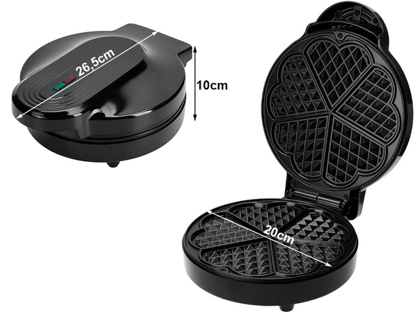 Gofrera robusta 5 gofres esponjosos gofrera corazones 1000w
